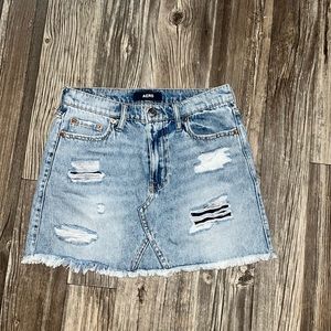 High rise denim skirt